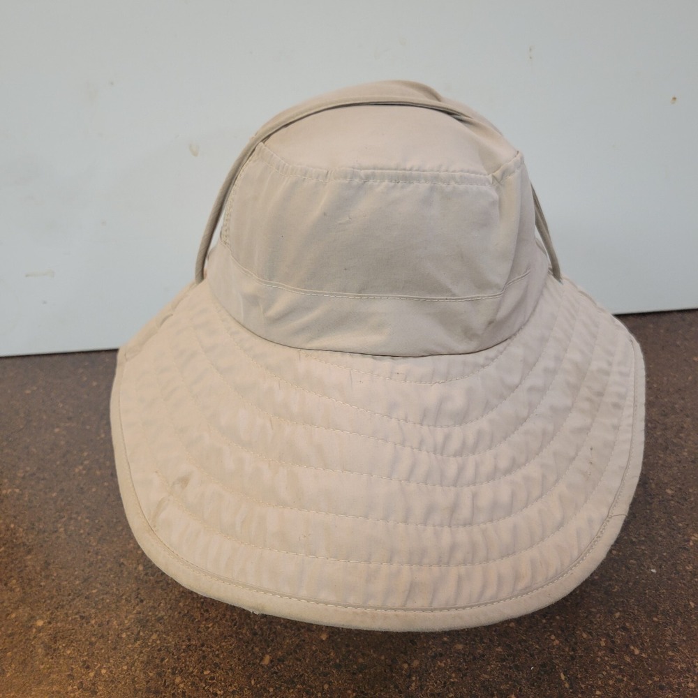 Sun Protection Zone Bucket Hat Women's Beige Vented Breathable Wide Brim UPF50+